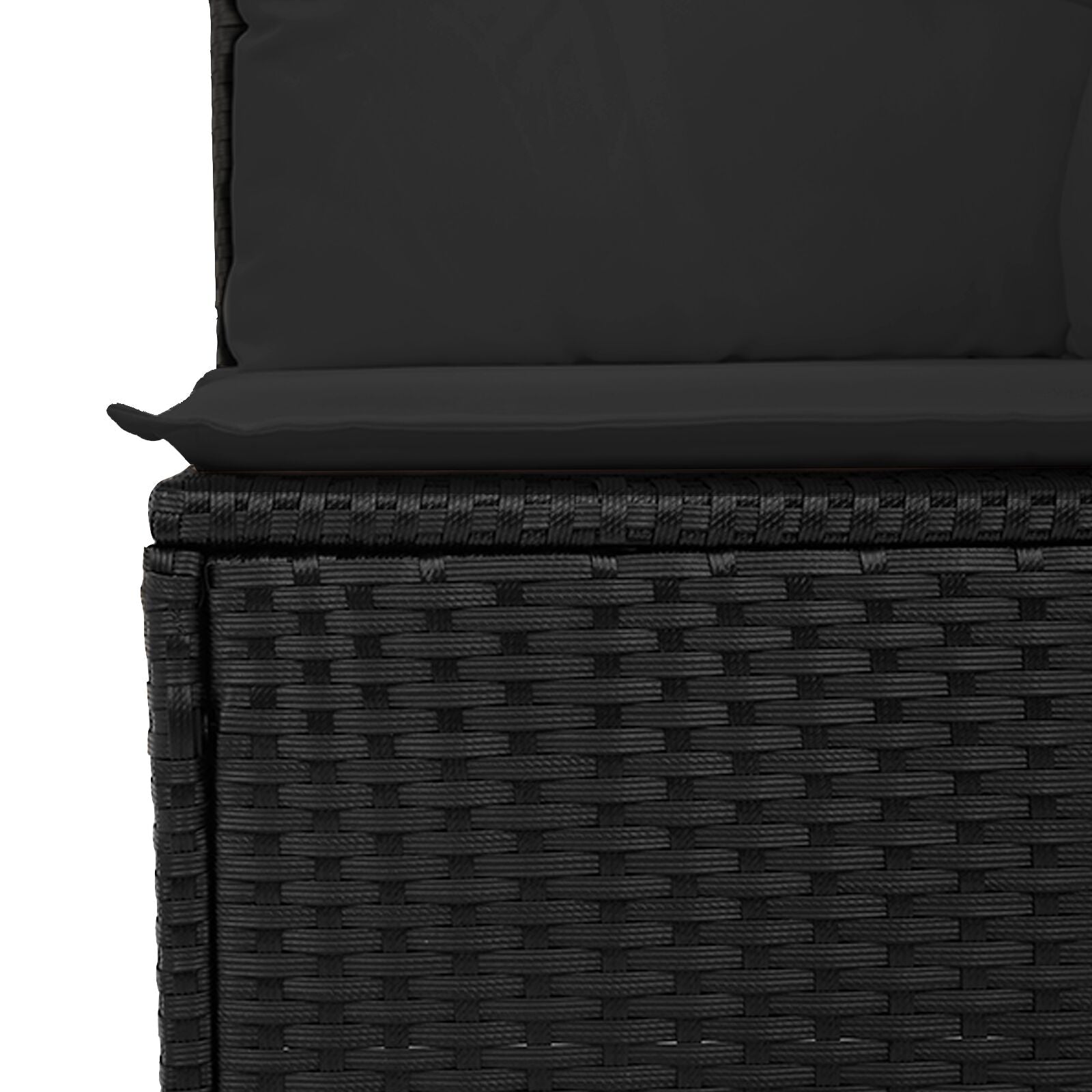 10-teilige Garten Essgruppe mit Kissen Schwarz Poly Rattan Akazie