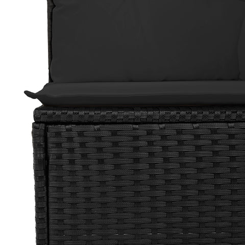10-teilige Garten Essgruppe mit Kissen Schwarz Poly Rattan Akazie