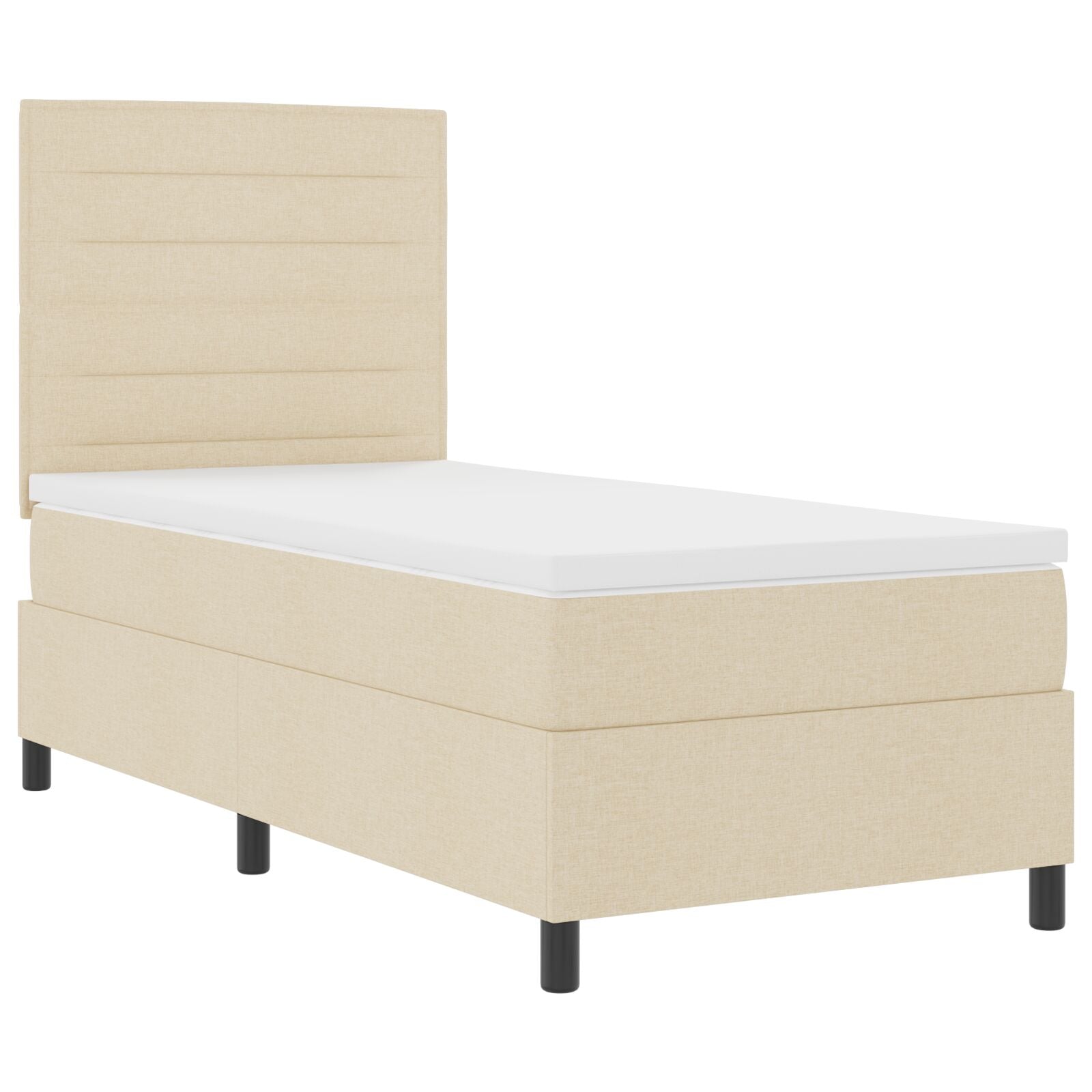 Beige Boxspringbett mit Matratze 80x200 cm