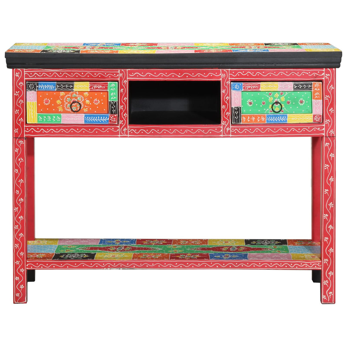 Konsolentisch bunt 100x30x75 cm aus Massivholz Mango