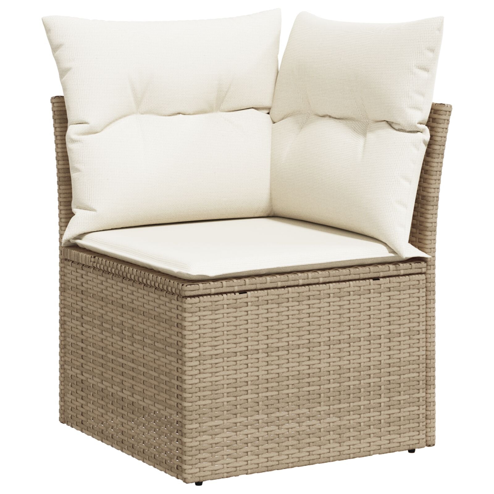 10-teiliges Garten Essset mit Kissen Beige Poly-Rattan Akazie