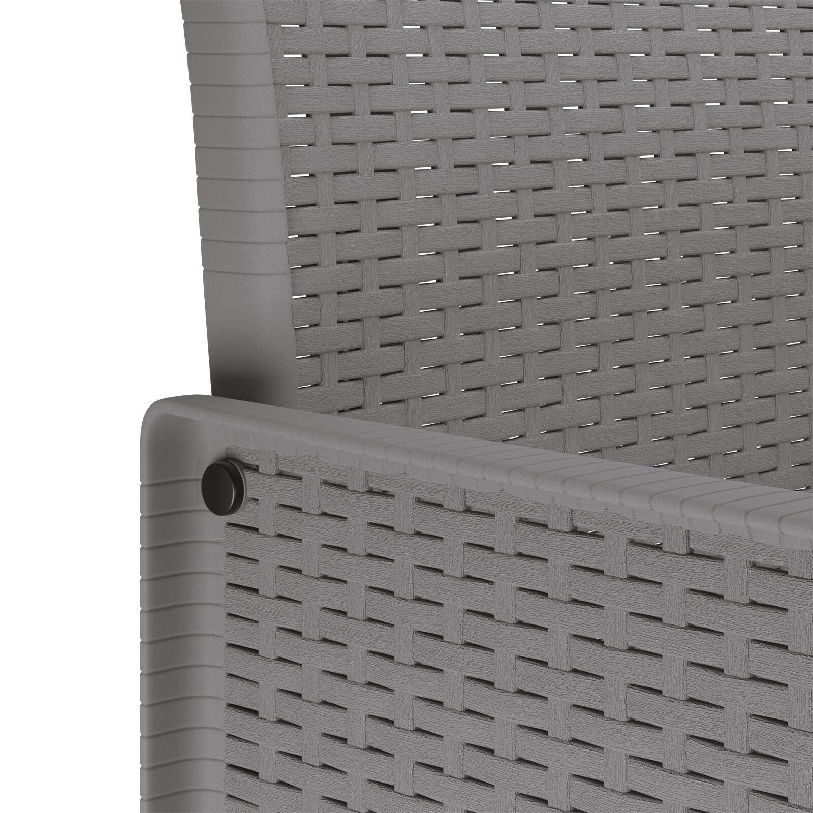 3-teilige Garten Essgruppe mit Kissen Helles Grau Poly-Rattan