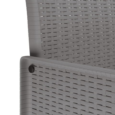 3-teilige Garten Essgruppe mit Kissen Helles Grau Poly-Rattan