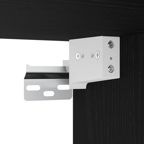 2-teiliges Badezimmermöbelset Schwarz Eichenfurnier