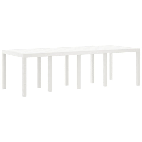 11-teiliges Garten Essgruppe mit Kissen Weiß Poly-Rattan