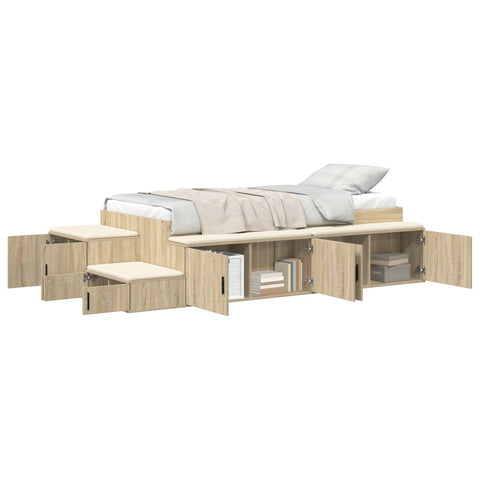 Aufbewahrungsbettgestell Sonoma Eiche 75x190 cm