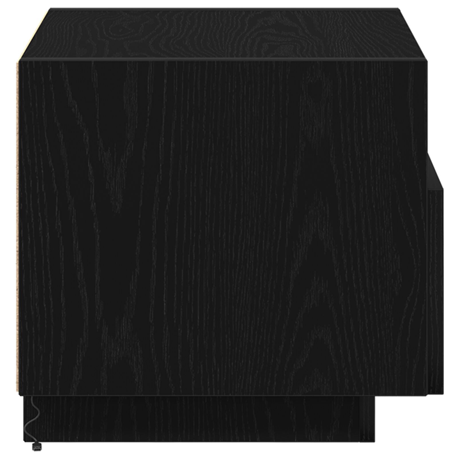 Nachttisch mit LED-Lichtern Schwarz Eiche 40x39x37 cm