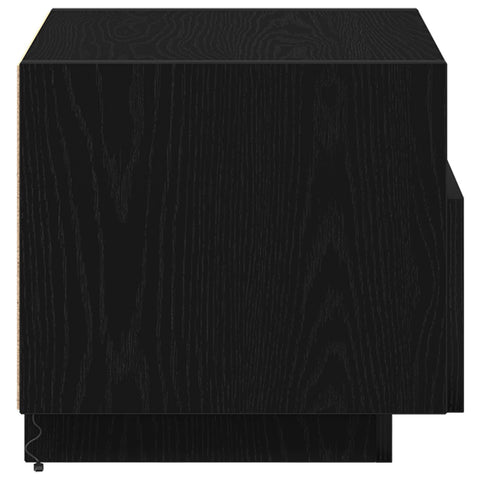 Nachttisch mit LED-Lichtern Schwarz Eiche 40x39x37 cm
