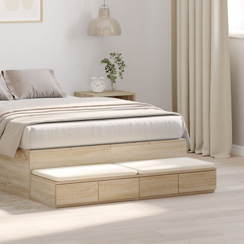 Bett Schubladen Sonoma Eiche 120x36.5x16.5 cm Holzwerkstoff