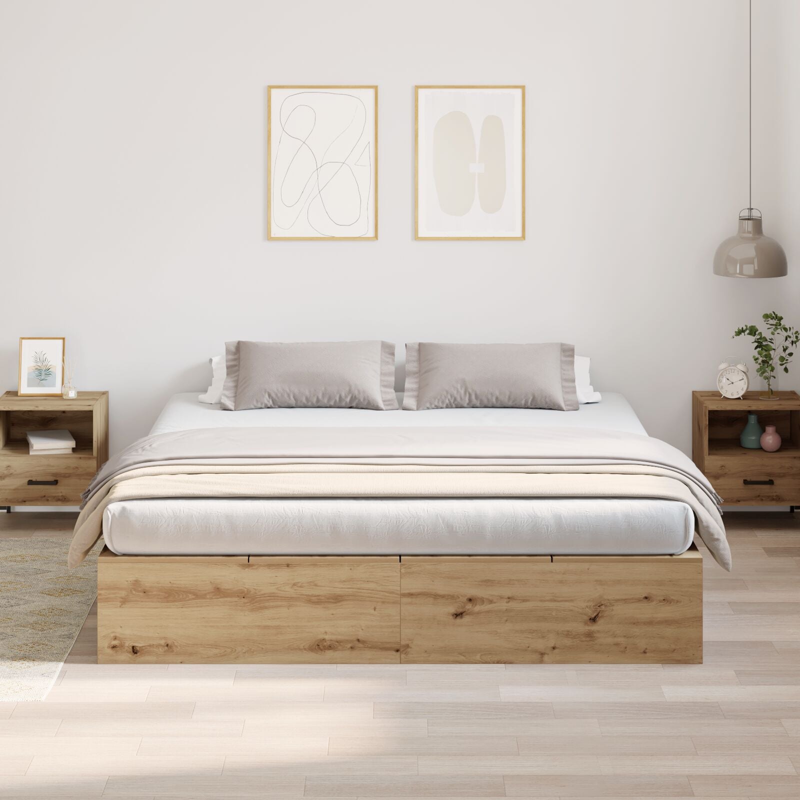 Aufbewahrungsbettgestell Artisan Eiche 200x200 cm