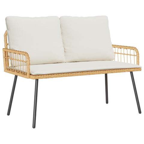 Gartenbank Natur 114x64x78 cm Poly Rattan
