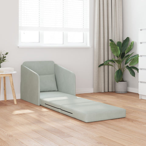 Boden Schlafsofa 2-in-1 Hellgrau 65x80x83 cm Velvet