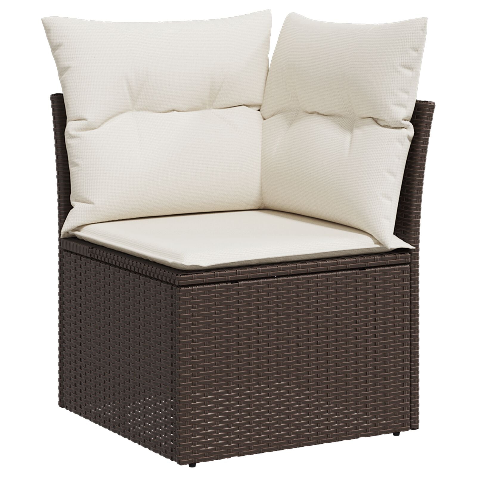 10 teiliges Garten Sofa Set mit Kissen Braunes Poly Rattan