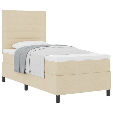 Beige Boxspringbett mit Matratze 80x200 cm