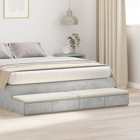 Nachttisch in Beton Grau - 135 x 36.5 x 16.5 cm aus Spanplatte