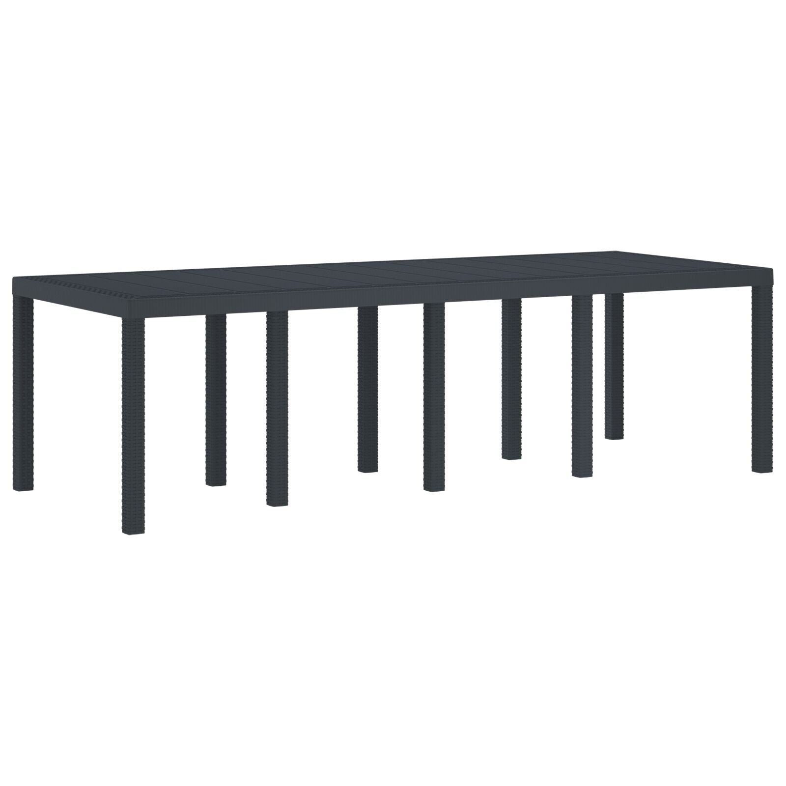 11-teiliges Garten Esstischset mit Kissen Anthrazit Poly Rattan