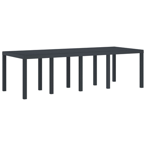 11-teiliges Garten Esstischset mit Kissen Anthrazit Poly Rattan