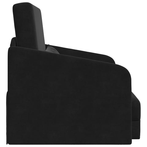 Boden Sofa Bett 2-in-1 Schwarz 65x80x83 cm Samt