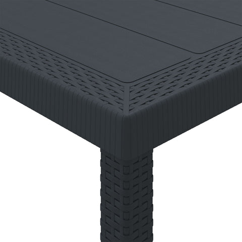 11-teiliges Garten Essset mit Kissen Anthrazit Poly-Rattan
