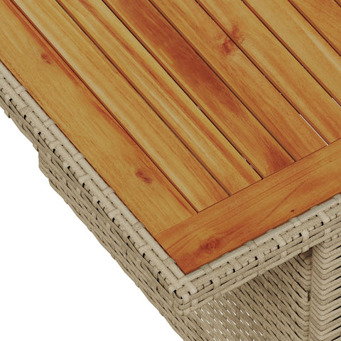 10-teiliges Garten Essset mit Kissen Beige Poly-Rattan Akazie