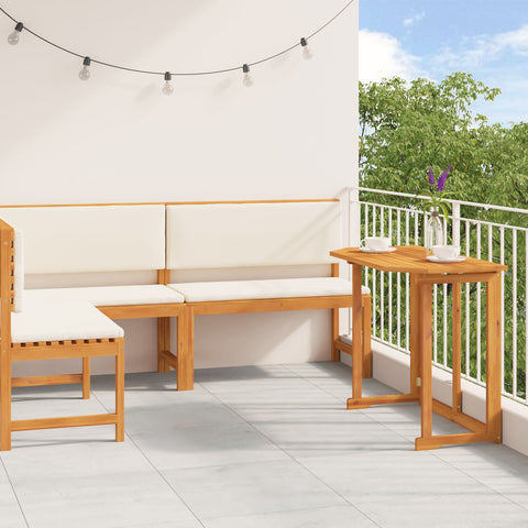 3-tlg. Garten-Bistroset mit Kissen Massivholz Akazie