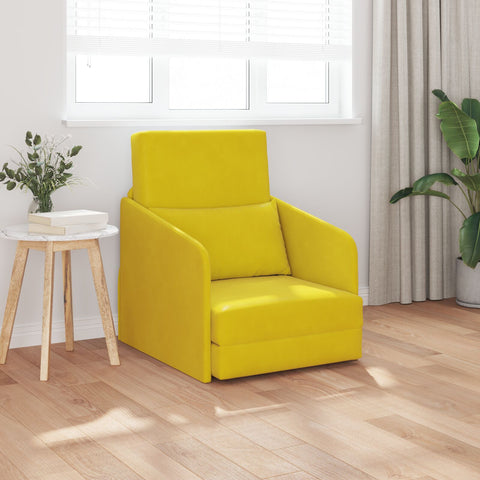 Boden Schlafsofa 2-in-1 Gelb 65x80x83 cm Samt