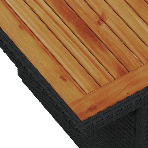 10-teilige Garten Essgruppe mit Kissen Schwarz Poly Rattan Akazie