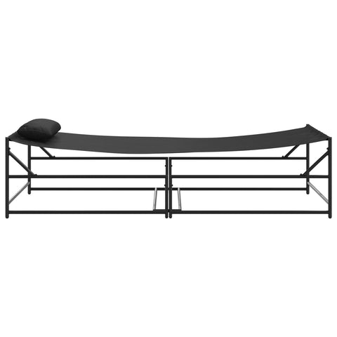 Garten Sonnenliege - Anthrazit - 200x74x73 cm - Stahl & Textilene