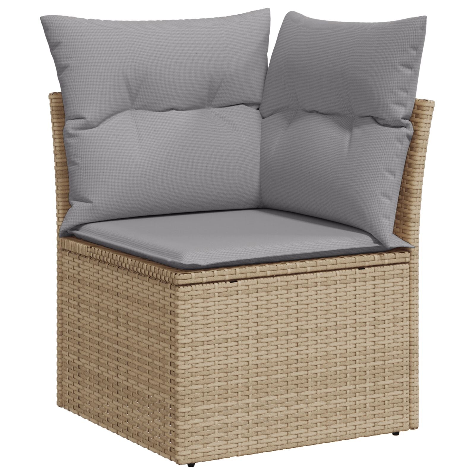 10-teiliges Garten Sofa Set mit Kissen Beige Poly Rattan