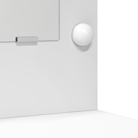 2-teiliges Schminktisch-Set mit LED in Weiß aus MDF
