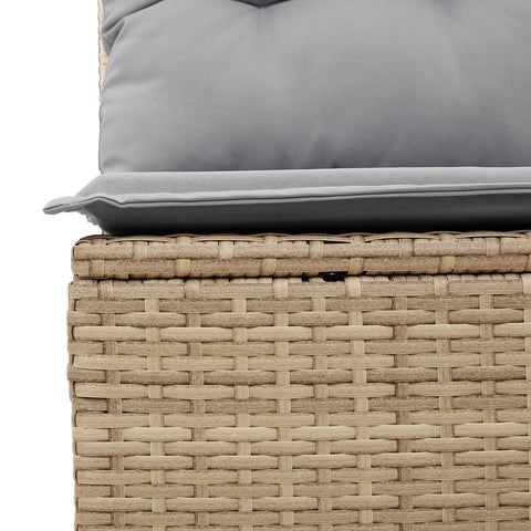 10-teiliges Garten Essgruppe mit Kissen Beige Poly Rattan Akazie
