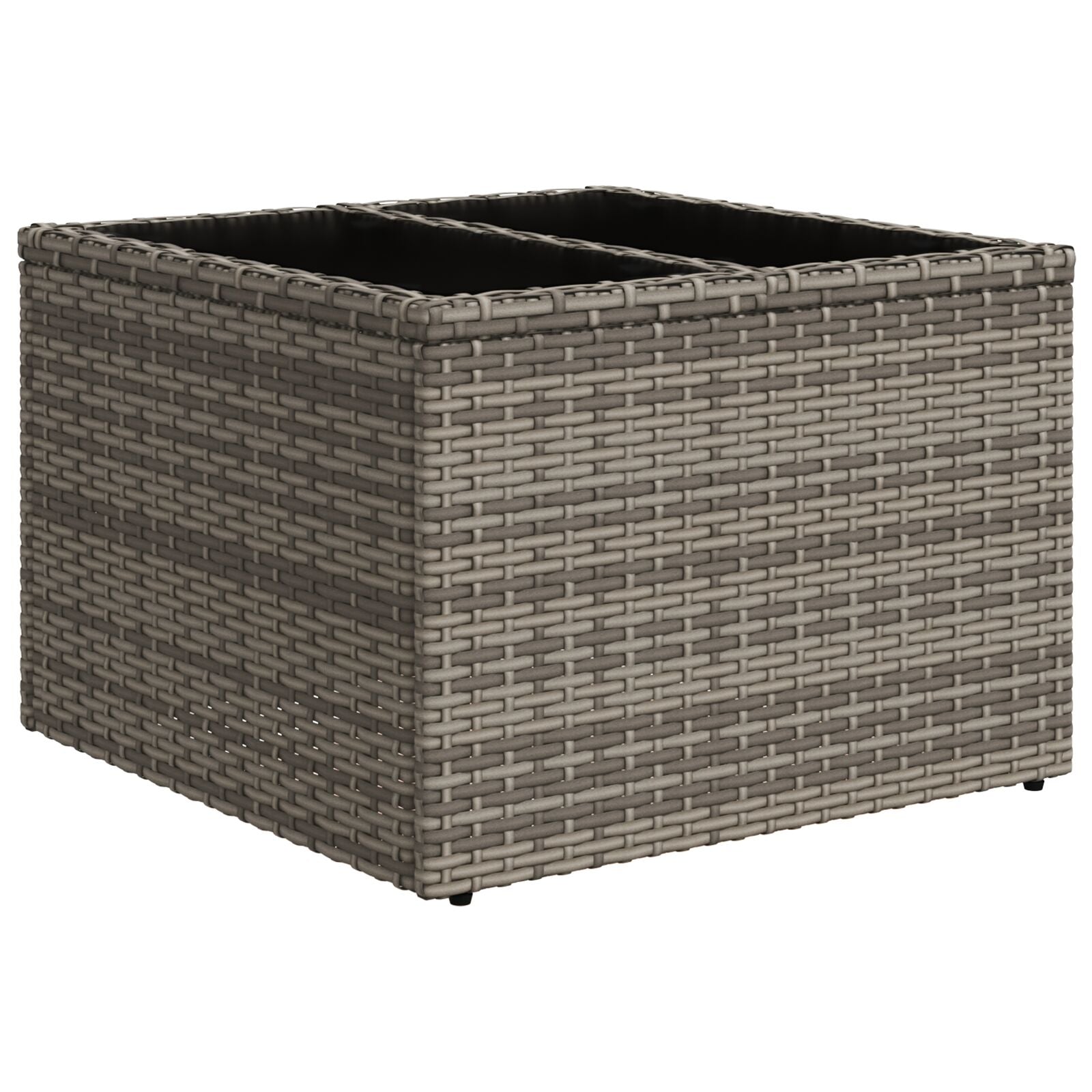 10-teiliges Garten Essset mit Kissen schwarzes Poly Rattan