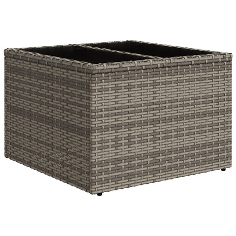 10-teiliges Garten Essset mit Kissen schwarzes Poly Rattan