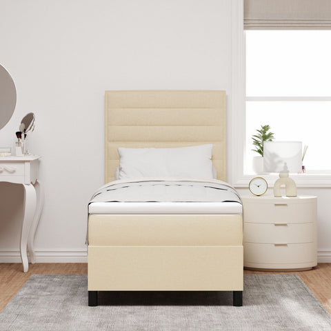 Beige Boxspringbett mit Matratze 80x200 cm