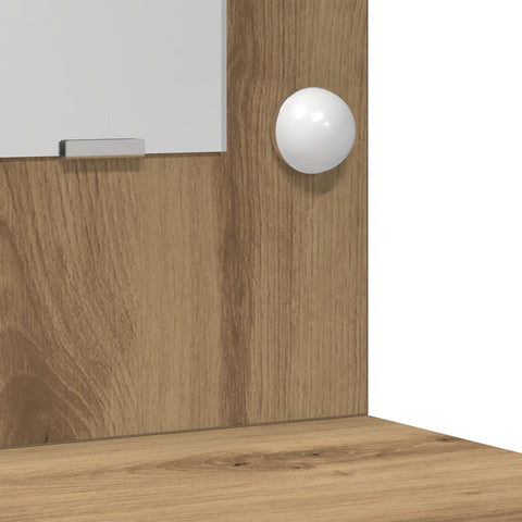 2-tlg. Schminktisch-Set mit LED-Leuchten Artisan Eiche