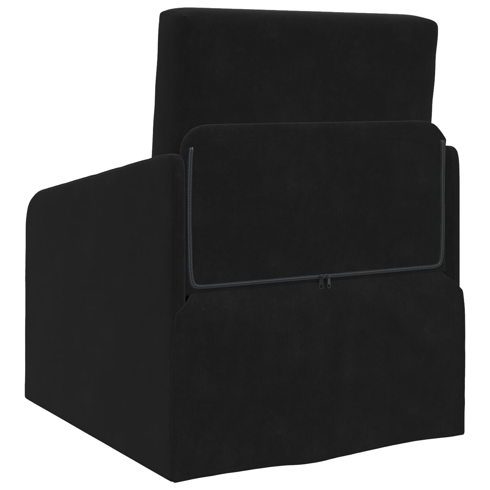 Boden Sofa Bett 2-in-1 Schwarz 65x80x83 cm Samt