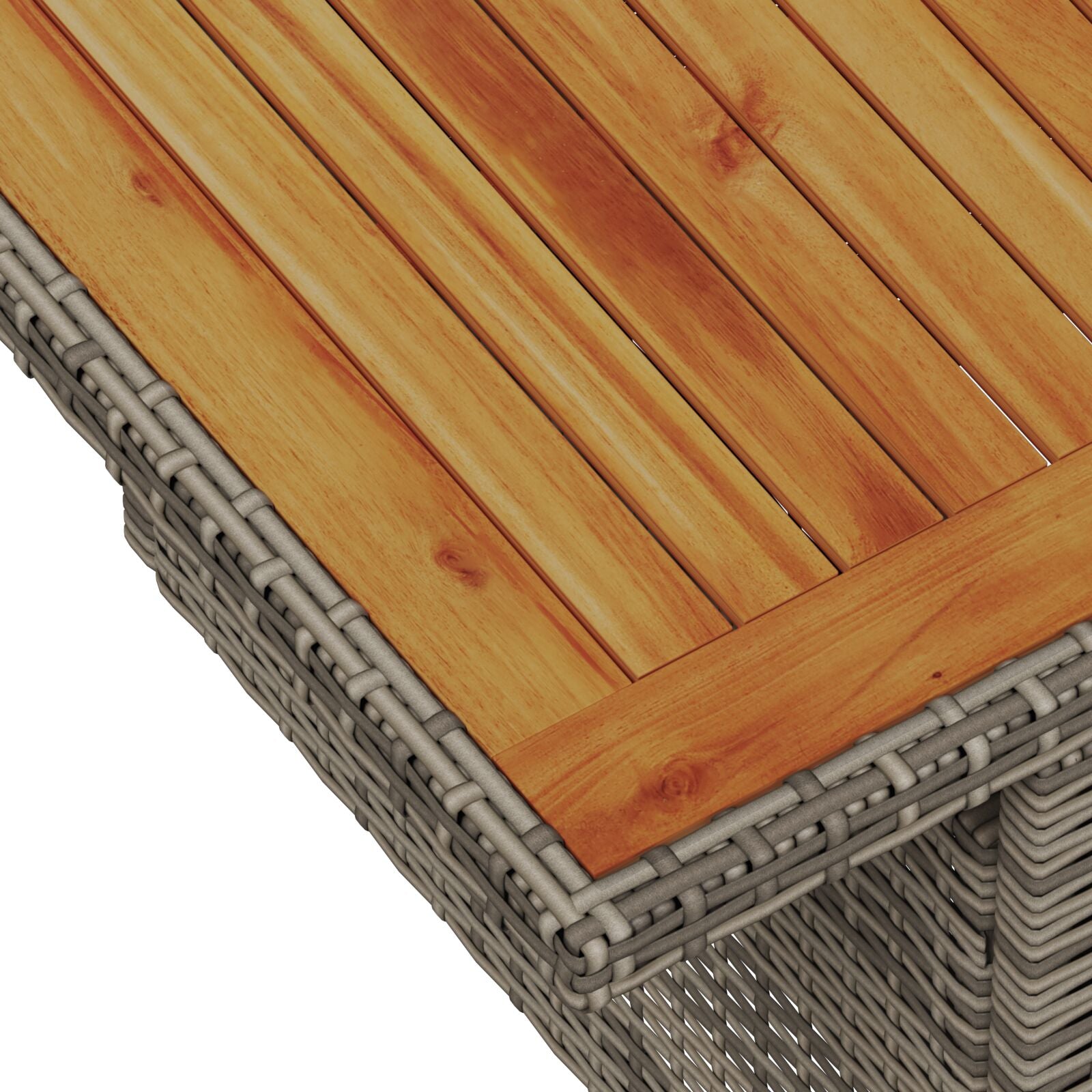 10-teiliges Garten Esstisch Set mit Kissen Grau Poly Rattan Akazie