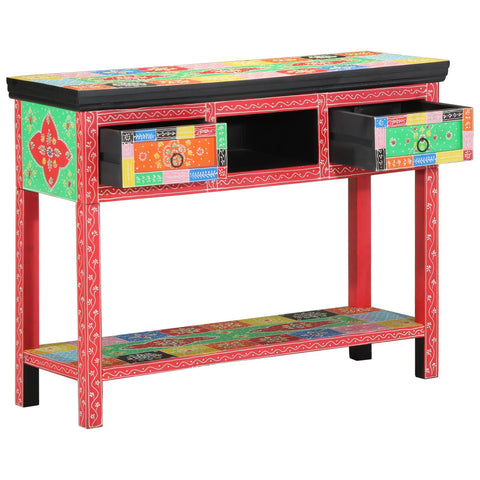 Konsolentisch bunt 100x30x75 cm aus Massivholz Mango