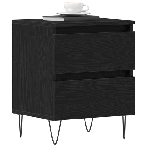 Nachtkabinette 2 Stk. schwarze Eiche 40x35x50 cm Holzwerkstoff