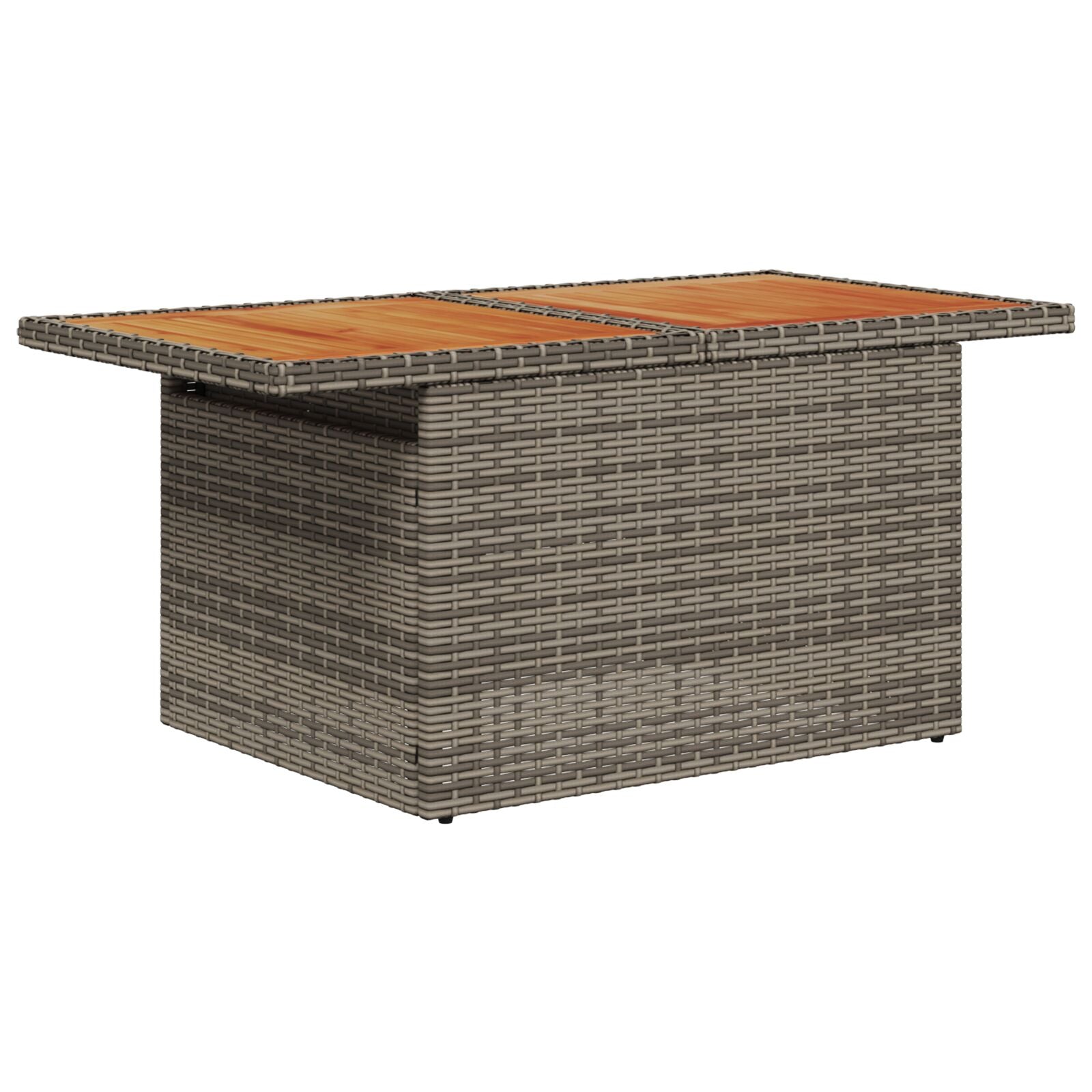10-teiliges Garten Esstisch Set mit Kissen Grau Poly Rattan Akazie