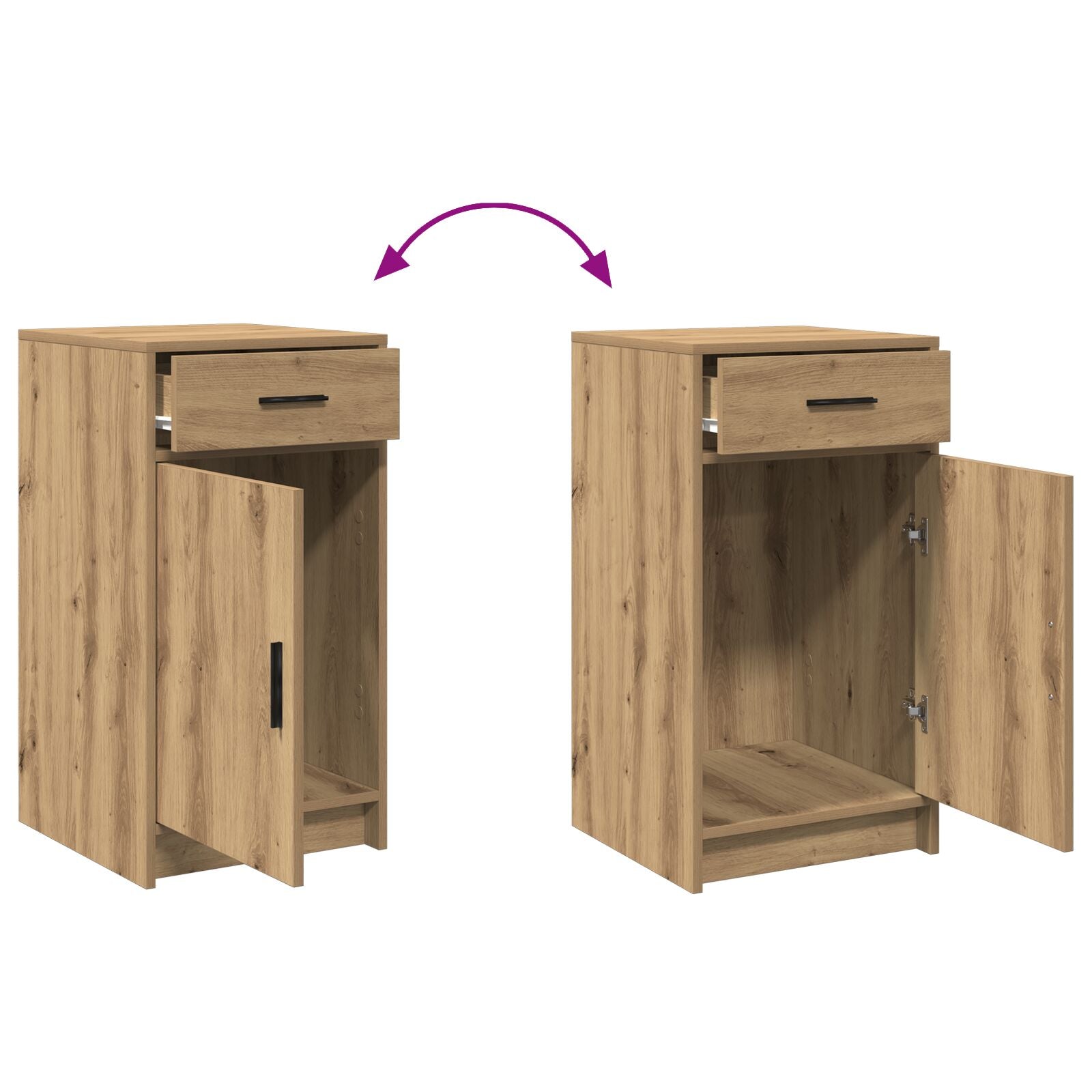2-teiliges Frisiertisch Set mit LED in Artisan Eiche Holzwerkstoff