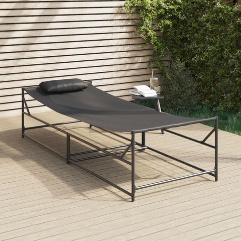 Garten Sonnenliege - Anthrazit - 200x74x73 cm - Stahl & Textilene