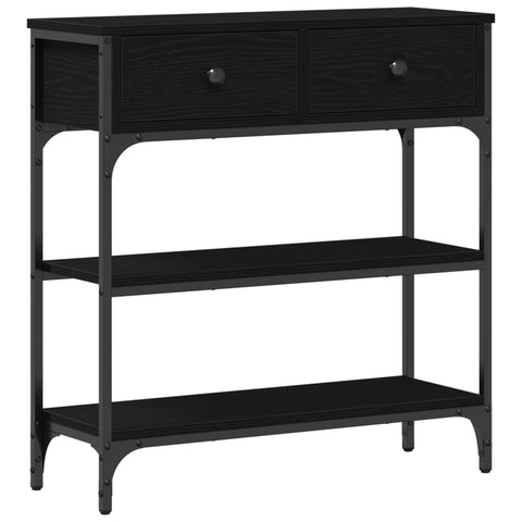 Konsolentisch Schwarz Eiche 72,5x25x75 cm Holzwerkstoff & Stahl