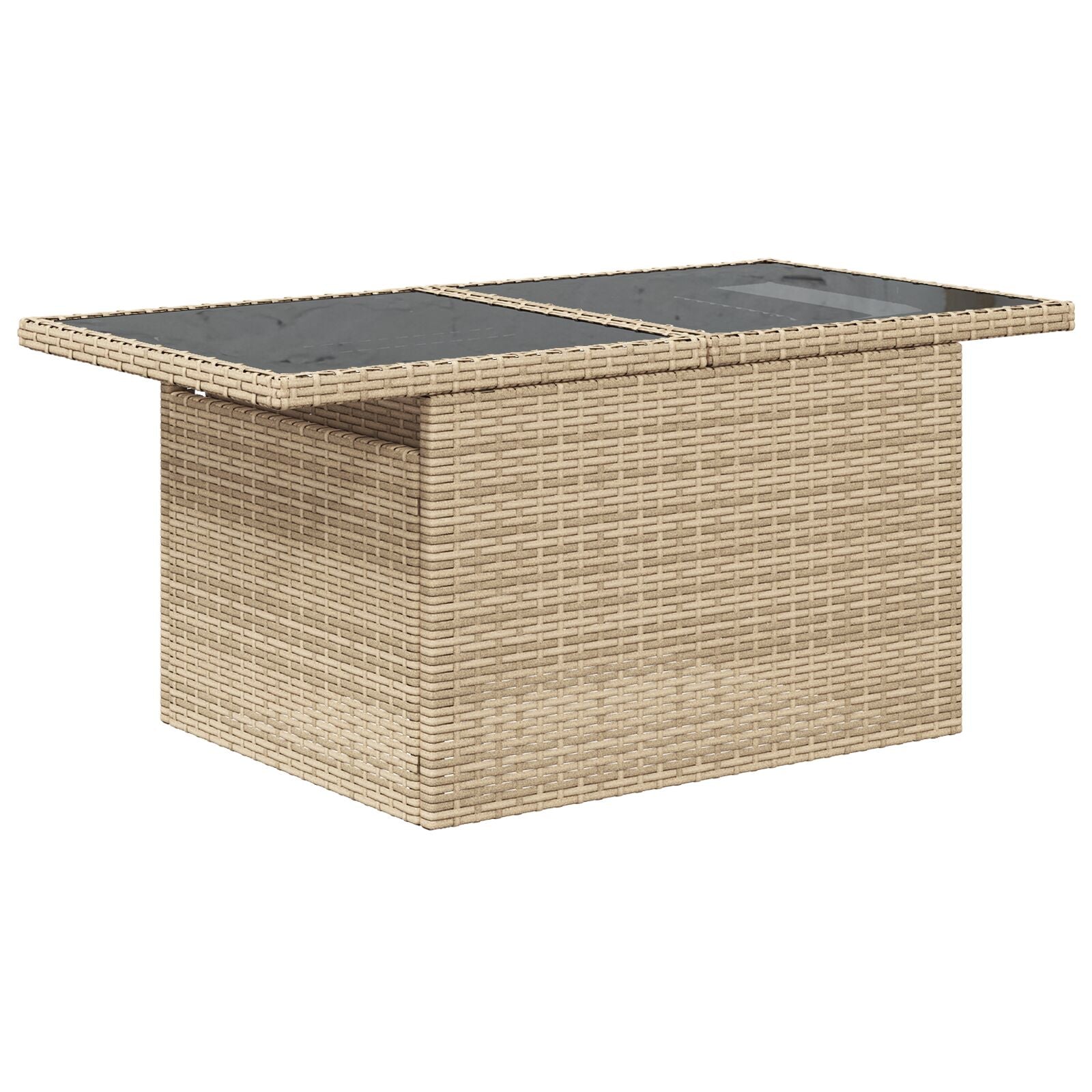 10-teiliges Garten Sofa Set mit Kissen Beige Poly Rattan