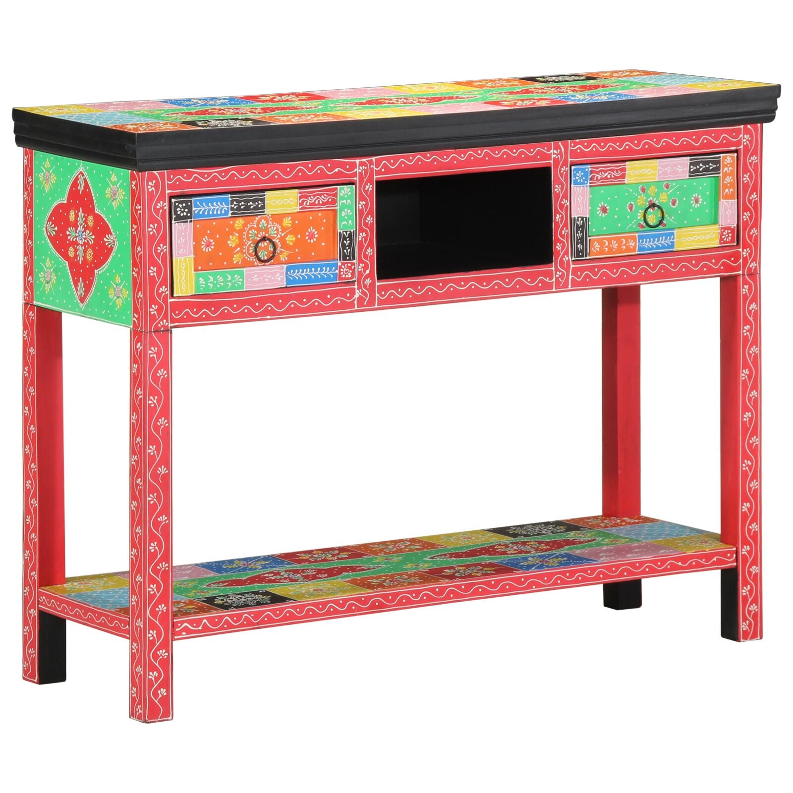 Konsolentisch bunt 100x30x75 cm aus Massivholz Mango