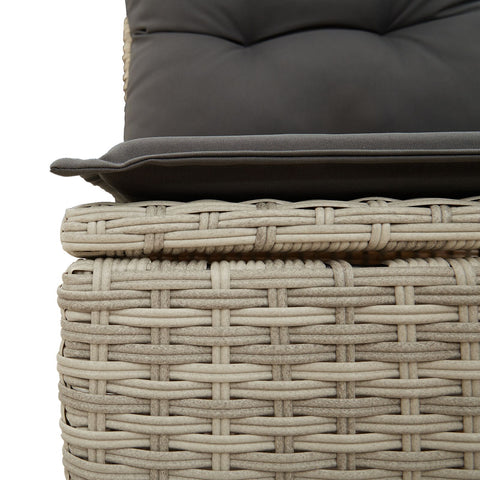 10-teiliges Garten Essgruppe mit Kissen Grau Poly Rattan