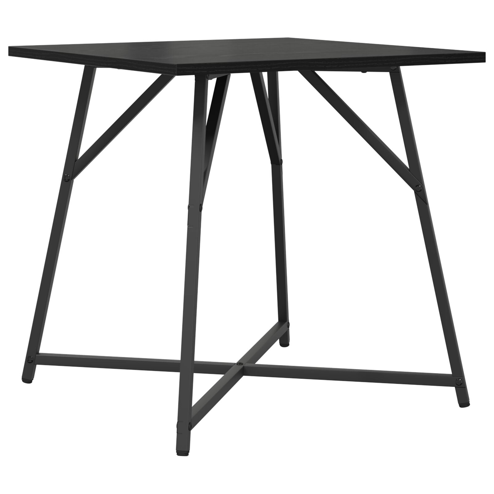 Beistelltisch 2er Set Schwarz Eichenholz, bearbeitetes Holz und Metall
