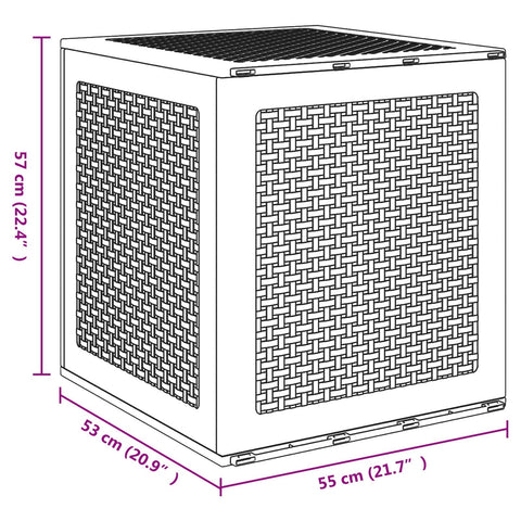 Garten Aufbewahrungsbox Anthrazit 55x53x57 cm PP