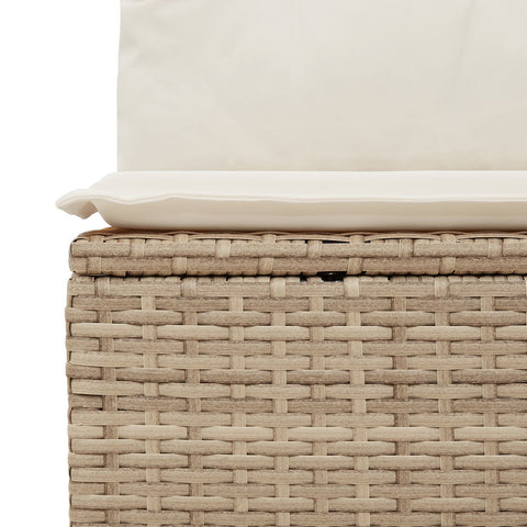 10-teiliges Garten Essset mit Kissen Beige Poly-Rattan Akazie