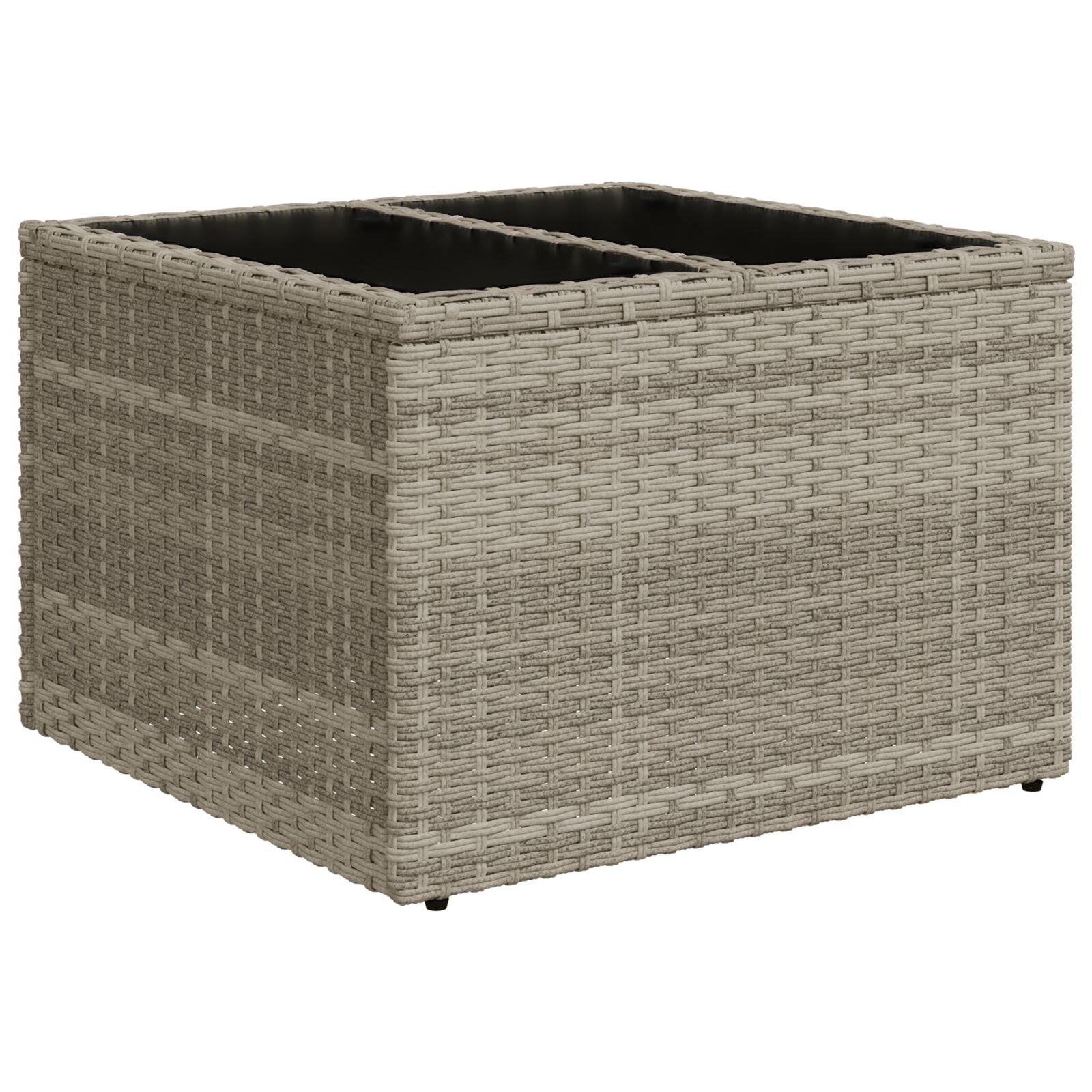 10-teiliges Garten Essgruppe mit Kissen Grau Poly Rattan